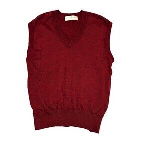 Fairway & Greene  100% Merino Wool Sweater Vest Mens Large Burgundy V Neck Golf